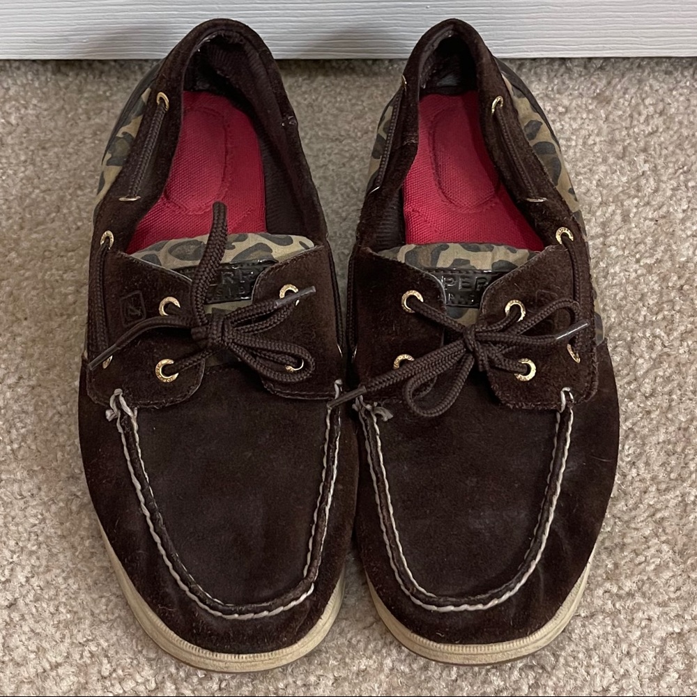 Sperrys Cheetah Brown Suede - Size 10